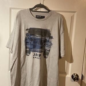 NWOT Jeep Light Gray Mineral Washed Short-Sleeve Tee